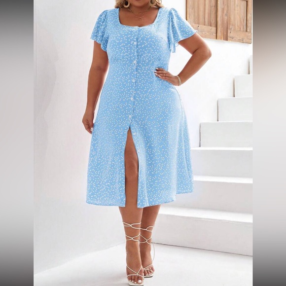 Boho floral print button through midi dress - Picture 3 of 6